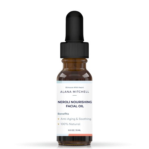 Alana Mitchell Nourishing Neroli Face Oil (0.5 oz) – Soothing Neroli Oil for Glowing Skin – 100% Natural Face Moisturizer Oil – Anti-Aging & Acne Fighting Face, Neck, & Body Oil
