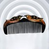 SUPVOX Natural Ox Horn Hair Comb Anti Static Massage Comb Wide Tooth Hair Brush Comb for Salon Hairdressing Styling (Black)