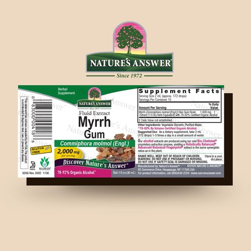 Nature’s Answer Myrrh Ole Gum Resin Commiphora Molmol - Natural Herbal Supplement - Gluten Free - Immune Support– 2ml (1 FL Oz)