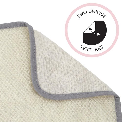 S&T INC. Exfoliating Washcloths, Dual Sided for Face and Body Scrub Towel, 9.9 Inch x 9.9 Inch, Grey, 3 Pack