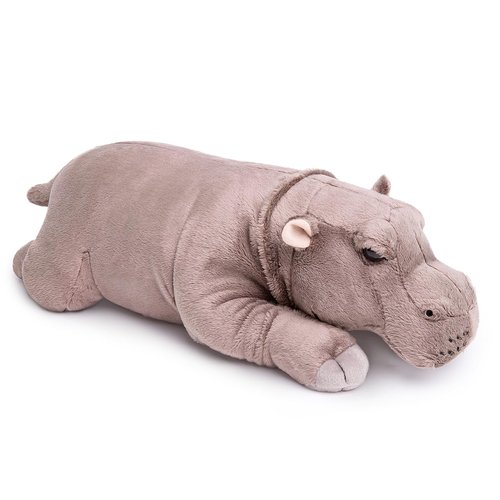 Frankiezhou Home Hippo Plush Toy - Realistic Sleeping Hippo Stuffed Animals 17in, Soft Wild Animals Hippopotamus Pillow Stuffed Toys, Unique Plushie Toys Model Dolls Collection for Kids