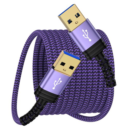 FiveBox 1Pack USB to USB Cable 9.8 ft, USB 3.0 Male to Male Type A to A Double End USB Cord Wire for Hard Drive Enclosures, Laptop Cooler, Monitor, Camera, DVD Player, USB Hub, Set Up Box and More