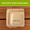 BambooMN - 5.5" x 5.5" x 0.78" Disposable Wood Square Plates/Dishes - 100 Pieces