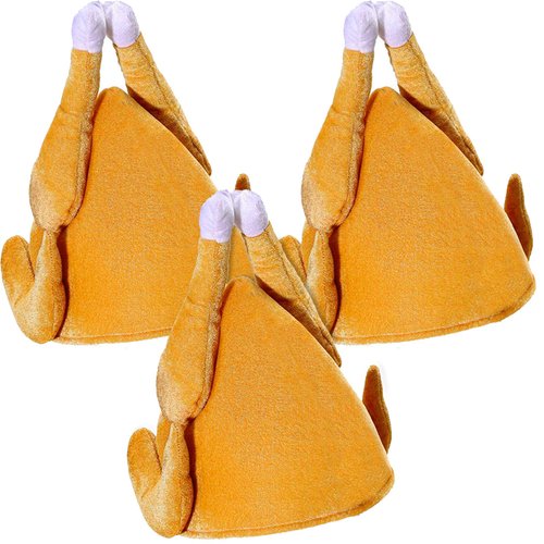 GBD 3 Pack Thanksgiving Roasted Turkey Hats Women Men Kids Party Favors Supplies