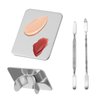 4 Pcs Makeup Mixing Palette Tray Set, Makeup Foundation Palette and Makeup Spatula, Stainless Steel Cosmetic Makeup Palette Tray, Foundation Mixing Palette, Incl 2 x Mixing Foundation Spatula