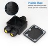 Waterproof Junction Box 3 Way, IP68 External Waterproof Electrical Junction Box Black Waterproof Junction Box Outdoor Cable Connector, for Diameter 5mm -15mm Wire Gland External (1 Pack - Small)