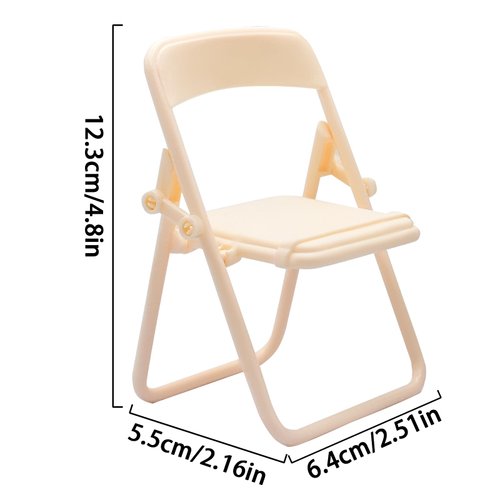 10pcs Mini Foldable Chairs Doll House Furniture and Accessories Set Plastic Miniature Chair Mini Scene Decor Phone Holder Stand Miniature Furniture, Black and White