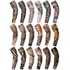 Geyoga 18 Pcs Tattoo Sleeves for Men Arm Sleeves Halloween Rockerstar Punk biker Costume Accessories Arts Fake Tattoo(Vivid Pattern,Medium)