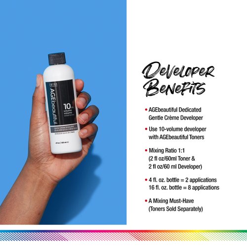 AGE beautiful 10 Volume Gentle Creme Hair Developer | For Permanent Hair Color Dyes, Toners, Lighteners | Professional Salon Coloring | Long Lasting Haircolor | 16 Fl Oz
