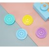 100 PCS Disposable Plastic Glue Pallet Pad for Eyelash Extensions Blue Flower Shaped Lashes Gasket Adhesive Pigment Holder Base for Nail Art or Tattoo Ink