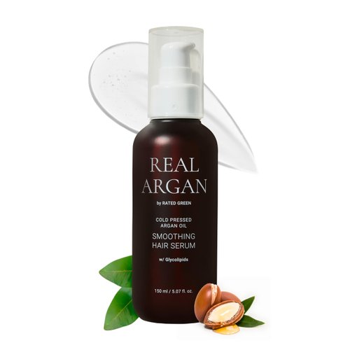 RATED GREEN Hair Serum-REAL ARGAN, 5.07 Fl. Oz, Frizz Control, Hair Treatment Oils for Dry Damaged Hair, Korean Hair Essence, Shiny Hair Serum, Paraben Free, Hair Softener