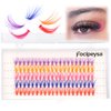 Focipeysa Colored Cluster Lashes C Curl 14mm With Mixed White Pink Blue Purple Red Individual Lashes DIY Eyelash Extension Natural Look Soft DIY at Home