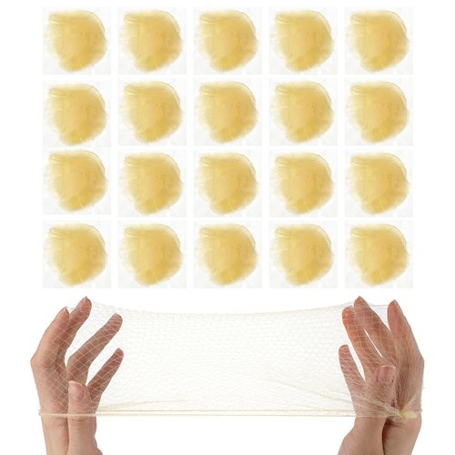 Prasacco 20 Pieces Hair Nets for Buns, 50 cm/20 inch, Blonde, Mesh, Invisible Ballet Hair Net for...