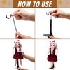 Yaocom 12 Pcs Doll Stands Action Figure Stands 2 Styles Black Adjustable Doll Holder Display Bracket with Expandable Waist Wire for 8 to 12 Inch Dolls and Action Figures
