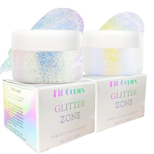Body Face Glitter Gel Makeup: Holographic Body Face Hair Glitter Gel for Women Kids 100ml Lip Eyeshadow Glitter Gel Shimmer for Singer Concerts Disco Festival (1#Golden Ocean & 3#Holographic Violet)