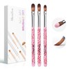 MelodySusie 3Pcs Acrylic Nail Brush Set, Size 8/10/14 Professional Nail Brushes for Acrylic Application Acrylic Powder Nail Art Extension and 3D Nail Carving for DIY Home Salon Nail Art Tool Pink