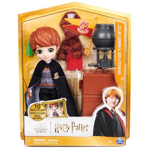 Wizarding World Harry Potter, 8-inch Ron Weasley Doll 12-Piece Back to Hogwarts Gift Set with Doll Accessories, Kids Toys for Ages 6 and up