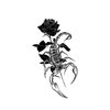 Oottati 2 Sheets Waterproof Small Cute Fake Hand Neck Temporary Tattoos Stickers Halloween Black Scorpion Rose Flower Totem