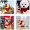 Inscape Data Christmas Dog Santa Hat with Scarf, Adjustable Santa Hat for Dog and Xmas Pet Knit Red Scarf with White Pompom Ball, Dog Winter Neck Warmer Scarf, Christmas Party Dressup