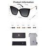SOJOS Trendy Polarized Sunglasses For Women Retro Womens Oversized Square Cat Eye Sun Glasses UV Protection SJ2206 Black Frame Grey Lens