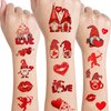 12 Sheets Valentine's Day Temporary Tattoos for Kids Women, Valentine's Day Party Supplies Red Heart Love Lip Cupid Fake Tattoos Valentines Day Party Favors Stickers Party Games Gifts Decorations