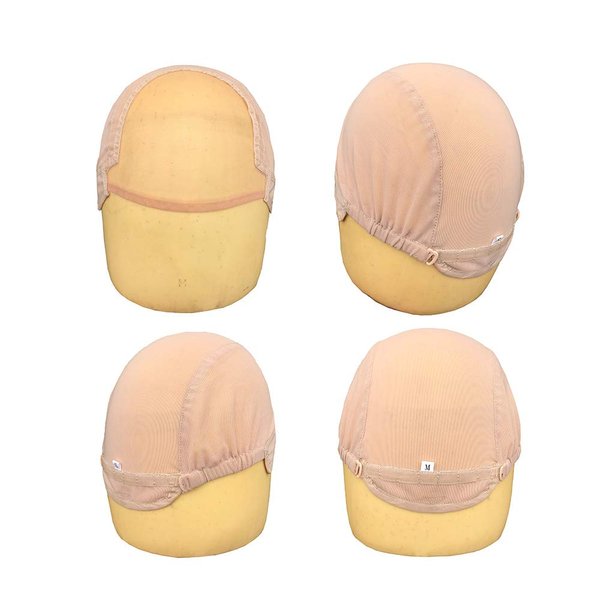 Blizzard Hair Glueless Wig Cap for Wig Making with Adjustable Strap Glueless Silk Swiss Lace Ear to Ear Stretch Wig Caps (Medium (22.5inch), Beige)