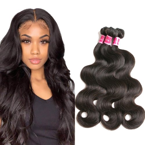 Beauty Queen 10A Brazilian Body Wave Human Hair Bundles (20 22 24 Inch) Unprocessed Weave 3 Bundles Virgin Remy Hair Extensions Natural Color