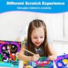 JUNQIU Scratch Art for Kids, Mermaid Black Rainbow Scratch Art Paper Set-Arts and Crafts Kits & Supplies, Mermaid Toys Gifts for Toddlers Girls Birthday Christmas