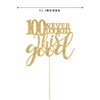 Gold Glitter 100 Never Looked This Good Cake Topper, Women Gold Happy 100th Birthday Cake Topper, Birthday Party Decorations, Supplies