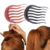 2Pcs Ponytail Bump it UP Hair Styling Insert Comb Fluffy Hair Comb (1Black+1Coffee)