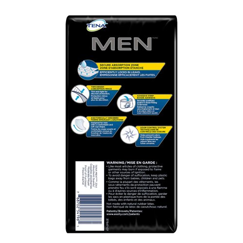 Tena Incontinence Guards for Men, Maximum Absorbency, 20 ct