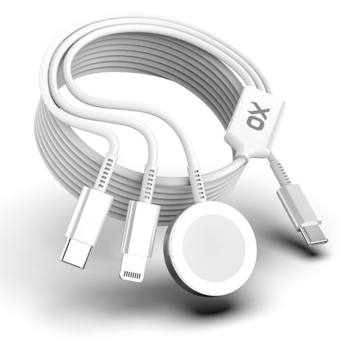 Ox Power [10 Feet] USB C Multi Charging Cable Ultra-Fast 89.5W 3 in 1 Charger & Data Cable. MFi Certified USB Cables Compatible with Watch, iPhone, and USB C Charging Cords (3 Meter Cable Only)