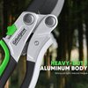 Grootpow PPS01 Premium Bypass Pruning Shears, Aluminum Construction Garden Clippers with SK5 Carbon Steels Blades, 4-Point Pivot Design, 5/8” Garden Shears with Ergonomic Handles for Gardening