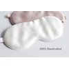 Premium Handcrafted 25 Momme Mulberry Silk Eye Mask for Sleeping (Natural White)
