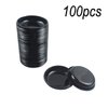 100 pcs Mini 3.11"x3.11" Dipping Sauce Dishes, Plastic Disposable Round Black Soy Sauce Plate Set, Condiment Serving tray, Seasoning Platter, Appetizer Bowel -for Sushi Mustard Vinegar Soy BBQ Ketchup