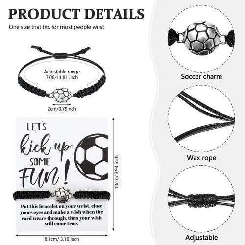 Equsion 80 Pcs Soccer Team Gifts Set Bracelets Soccer Ball Ballpoint Pens Foam Soccer Stress Balls Kick Up Soccer Cards Adjustable Soccer Bracelets for Sports Christmas Reward Birthday Party Supplies