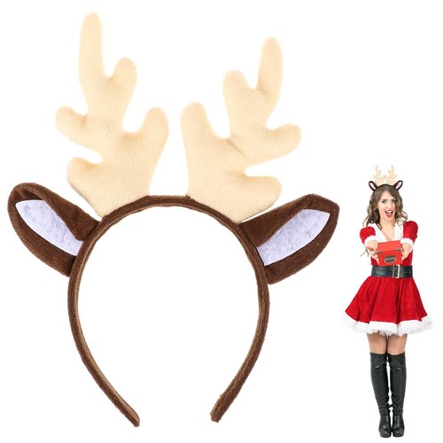 VALICLUD Christmas Antler Reindeer Headband Festive Hair Ornament Holiday Parties Cute Christmas Elk Hair Band Decoration Adults Teens
