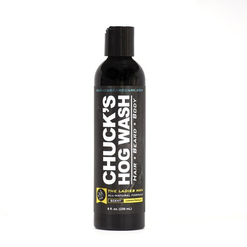 Chuck's Hog Wash - All Natural Beard and Body Wash - The Ladies Man Scent, 8 oz - Leaves Your Beard Softer than its Ever Been and is Suitable for Daily Use