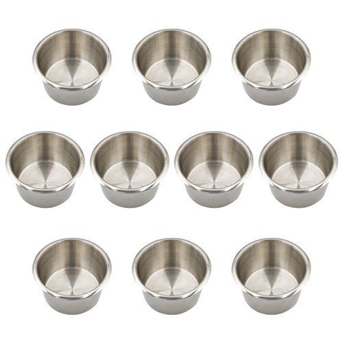 Game Table Cup Holder Insert - 10Pack Stainless Steel Medium Size Drink Cup Holder, Poker Table Cup Holders for Casino Table, Game Table, Sofa, Boats, Bench, Desk, RV Cars & Trucks