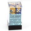 DND Dice Set-Chessex D&D Dice-16mm Gemini Blue, Gold, and White Plastic Polyhedral Dice Set-Dungeons and Dragons Dice Includes 12 Dice – D6, (CHX26622)