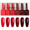 CANNI 6Pcs 9ml Hema-Free Red Gel Nail Polish Set- Dark Red Burgundy Glitter Gel Polish Kit DIY at Home Salon Christmas New Year's Gifts for Girls