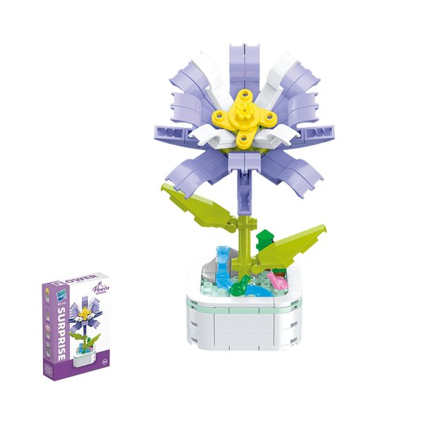 Lamnes Flower Bouquet Building Set with Base, Flower Building Blocks Toy Artificial Flowers for Home Office Decoration, Botanical Collection Building Toys for Adult Kids Gift