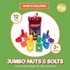Jumbo Nuts and Bolts For Toddlers - Fine Motor Skills Rainbow Matching Game Montessori Toys For Toddlers & Toddler Games | 12 pc Occupational Therapy Educational Toys with Toy Storage + eBook