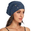 Bonnet Sleep Cap Hair Wrap Cover for Sleeping Satin Lined Head Wrap Nurse Cap Night Cap Slouchy Beanie for Men Women Dark Blue Night Sky