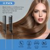 12 Pieces Rat Tail Comb Carbon Fiber Parting Comb Set, Stainless Steel Tail Hair Comb Heat Resistant Teasing Comb for Braid Hair Salon Home Use