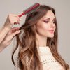 Small Round Blow Drying and Curling Brush with Ball Tip, Nylon Bristles and Wood Handle - Suitable for Short Hair, Thin Hair, Bangs, Lifting and Beard Styling