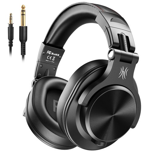 OneOdio A70 Bluetooth Over Ear Headphones, Wireless Headphones w/ 72H Playtime, Hi-Res, 3.5mm/6.35mm Wired Audio Jack for Studio Monitor & Mixing DJ Guitar AMP, Computer Laptop PC Tablet - Black