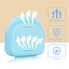 Dental Mouthguard Container Orthodontic Retainer Case with Vent Holes, Denture Holder Box Clear Aligner Case Slim for Household|Travel|Office - Bluish - Light & Easy to Carry