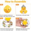 wonuu Car Duck Decoration Dashboard Ornament for Dashboard Decoration Rubber Accessories with Pearl Necklace Crown Mini Swim Ring and Sunglasses