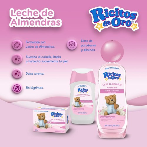 Ricitos de Oro | Grisi | Almond Milk Body Cream | Sweet Softness and Moisture | Hypoallergenic for Daily Use | 250ml